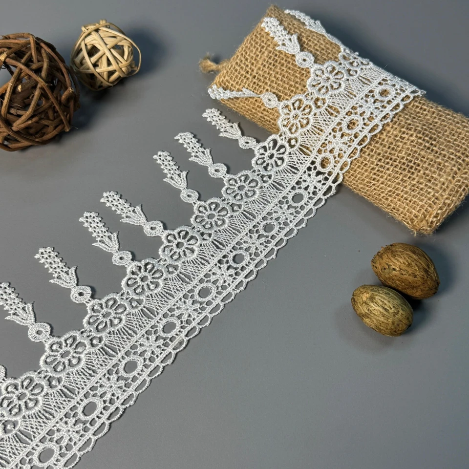 Мереживо поліестер 213 10 см (20 метрів), молочний