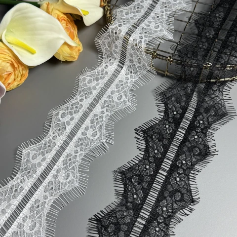 Мереживо французьке J73035 7 см. (10*3 м.), теплий білий