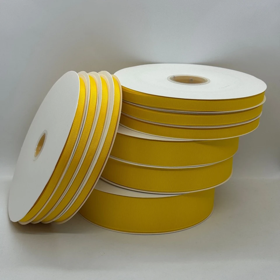 Стрічка репс 2,5 см (12*100 ярдів/91 м.), 1132 жовтий