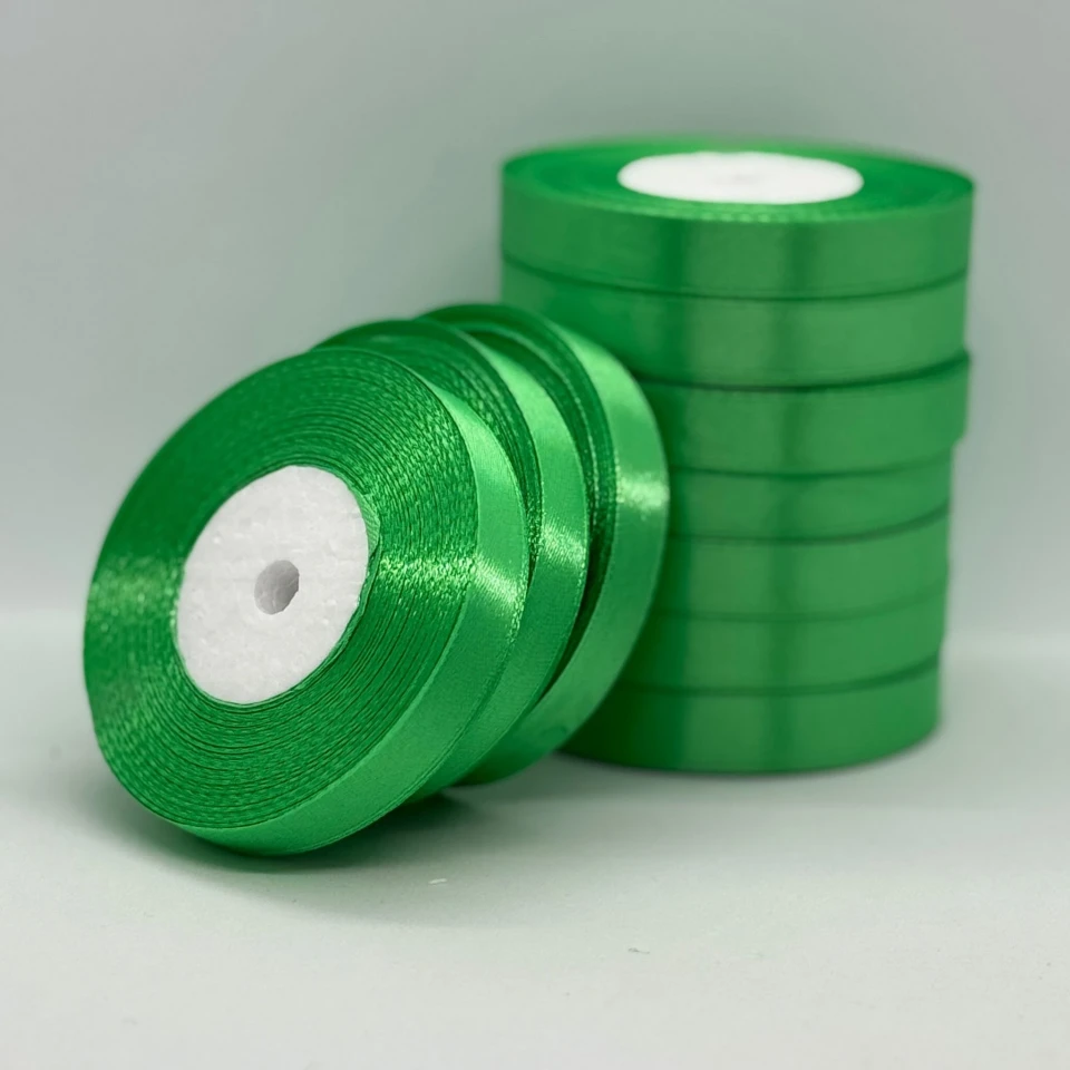 Стрічка атласна 1.2 см (10*36 ярдів), 75 малахіт