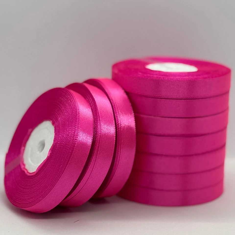 Стрічка атласна 1.2 см (10*36 ярдів), 190 рожевий