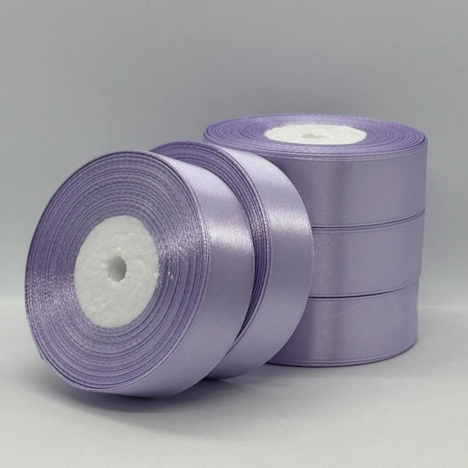 Стрічка атласна 2.5 см (5*36 ярдів), 44 світлий бузок