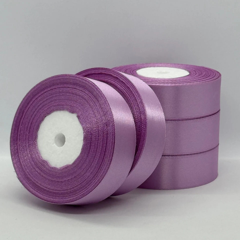 Стрічка атласна 2.5 см (5*36 ярдів), 69 бузково - рожевий