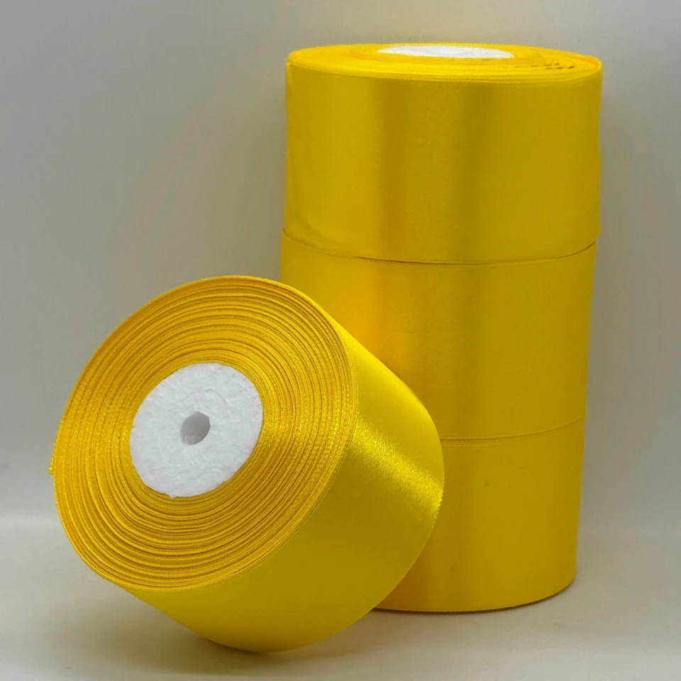 Стрічка атласна 5 см (4*36 ярдів), 132 жовтий