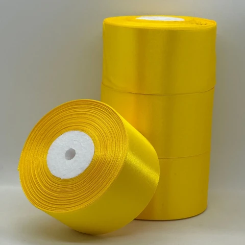 Стрічка атласна 5 см (4*36 ярдів), 132 жовтий