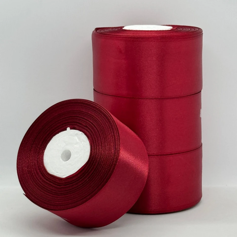 Стрічка атласна 5 см (4*36 ярдів), 48 карміновий