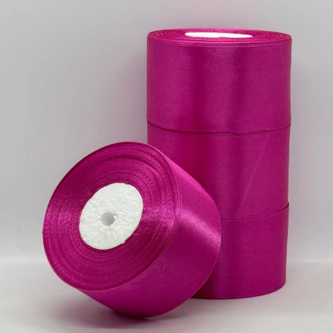 Стрічка атласна 5 см (4*36 ярдів), 95 фуксія