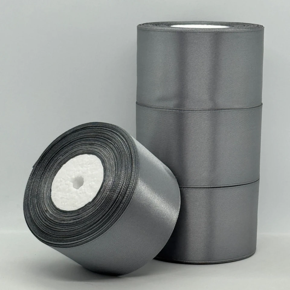 Стрічка атласна 5 см (4*36 ярдів), 180 темний сірий