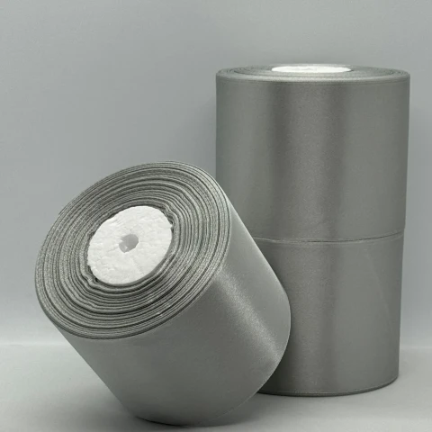 Стрічка атласна 7.5 см (3*36 ярдів), 179 сірий