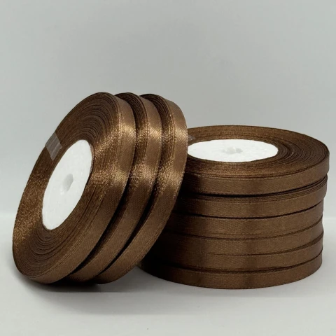Стрічка атласна 0.6 см (10*36 ярдів), 30 коричневий