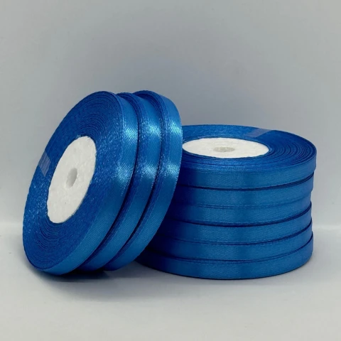 Стрічка атласна 0.6 см (10*36 ярдів), 121 світлий синій