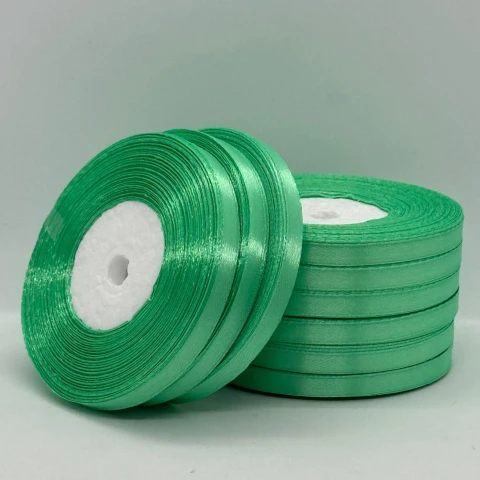 Стрічка атласна 0.6 см (10*36 ярдів), 116 пастельно-зелений