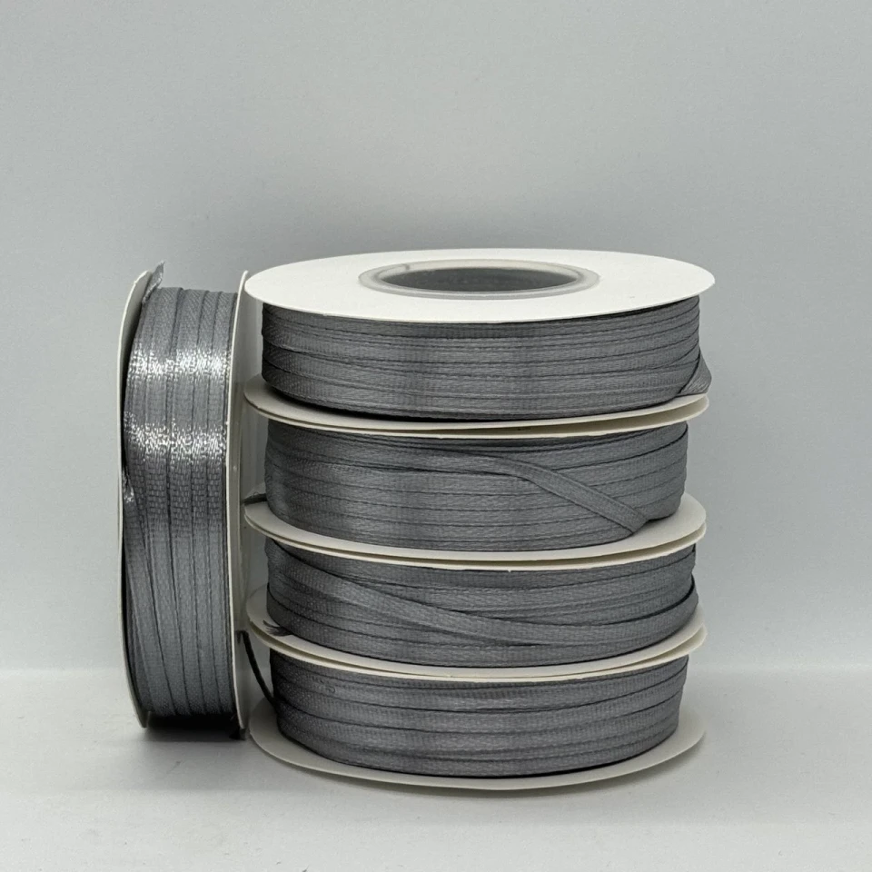 Стрічка атласна 0.3 см (5*100 ярдів), 180 темний сірий