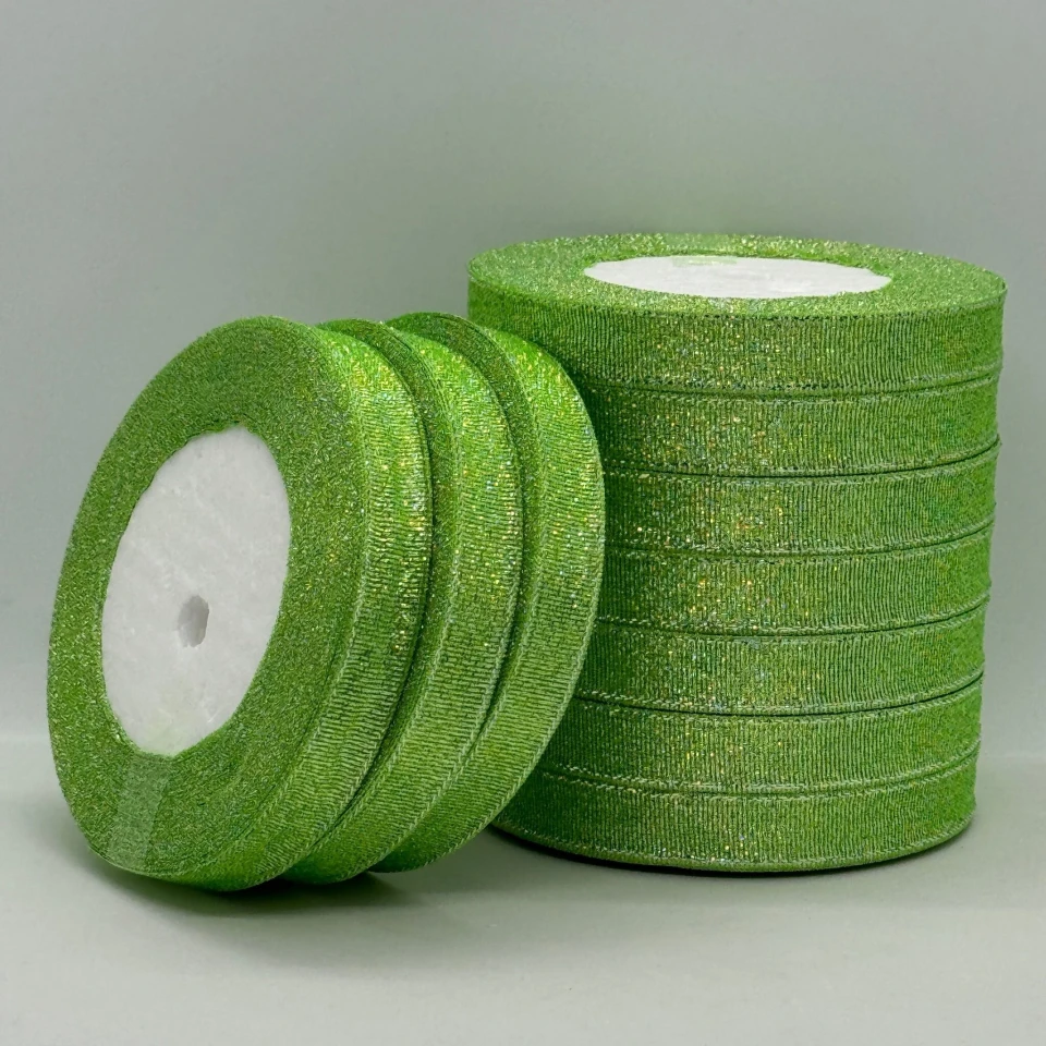 Тасьма парчева 1,2 см (10*25 ярдів/22,75 м.), 159 салатовий