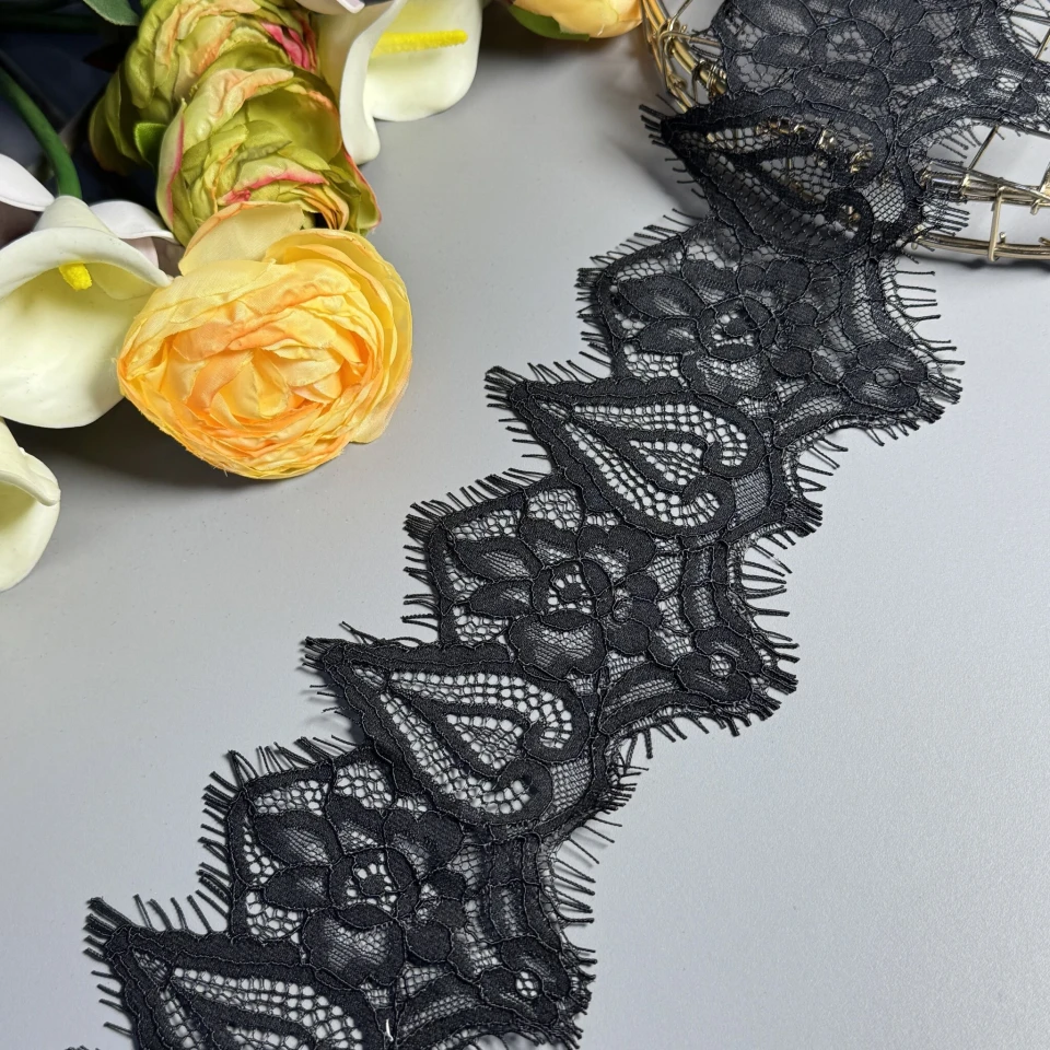 Мереживо французьке J73087 11 см. (10*3 м.), чорний