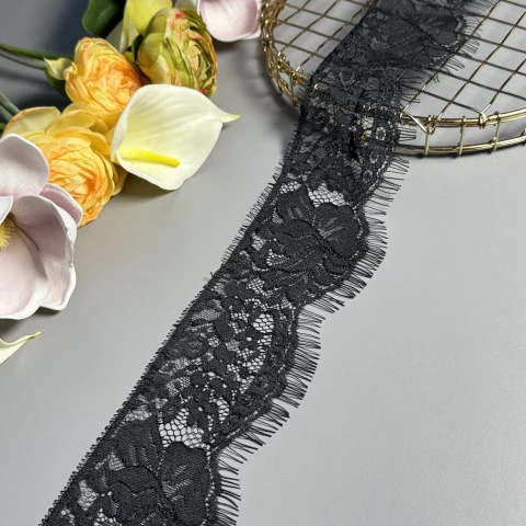 Мереживо французьке J73097 7 см. (20*3 м.), чорний