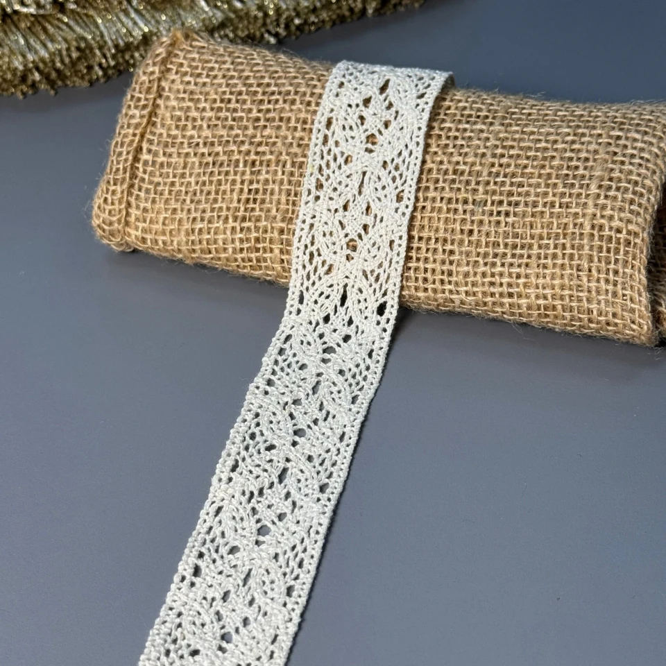 Мереживо макраме 8555 3 см. (200 ярдів/182,8 м.), бежевий