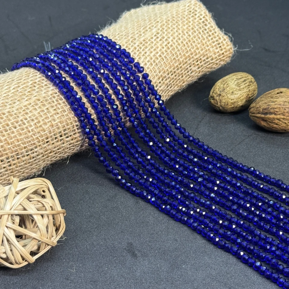 Хрусталь на нитці 4 мм (10*113 шт.), М032 синій лазурний