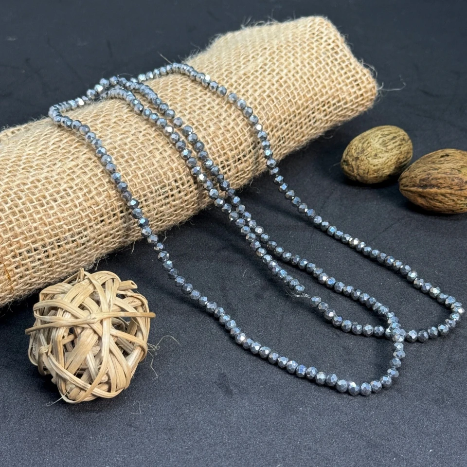 Хрусталь на нитці 4 мм (10*113 шт.), М112 гематит