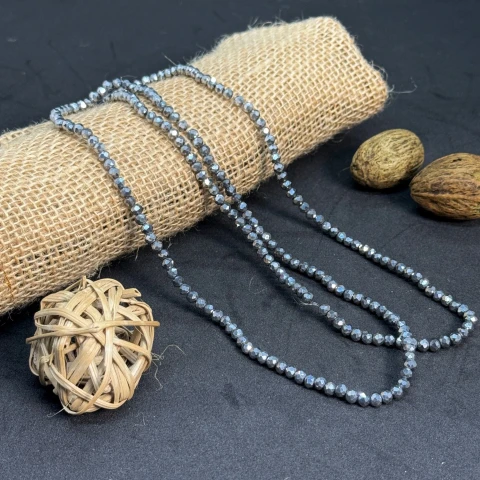 Хрусталь на нитці 4 мм (10*113 шт.), М112 гематит