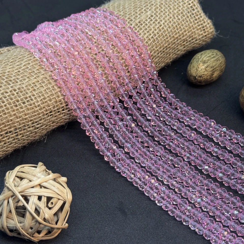 Хрусталь на нитці 6 мм (10*83 шт.), М005 рожевий