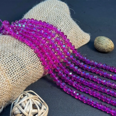 Хрусталь на нитці 8 мм (10*63 шт.), М204 малиновий
