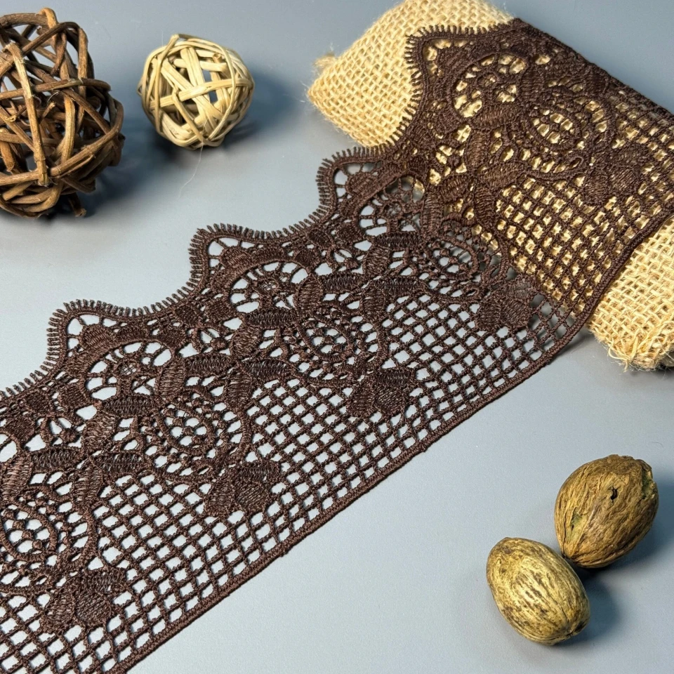 Мереживо поліестер 174 11,5 см.(19.5 метрів), коричневий