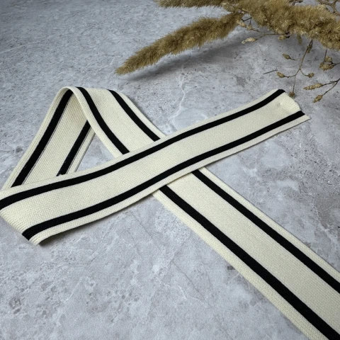 Лампас трикотажный Спорт 4 см (45 м), D:3 белый