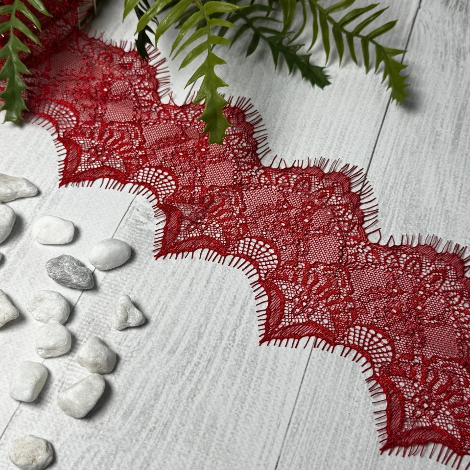 Мереживо французьке J73087 11 см. (10*3 м.), червоний
