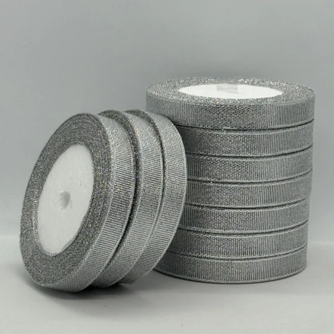 Тасьма парчева 1,2 см (10*25 ярдів/22,75 м.), срібло