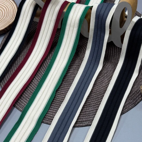 Лампас трикотажний D#4 4 см (50 м), C:1 сірий