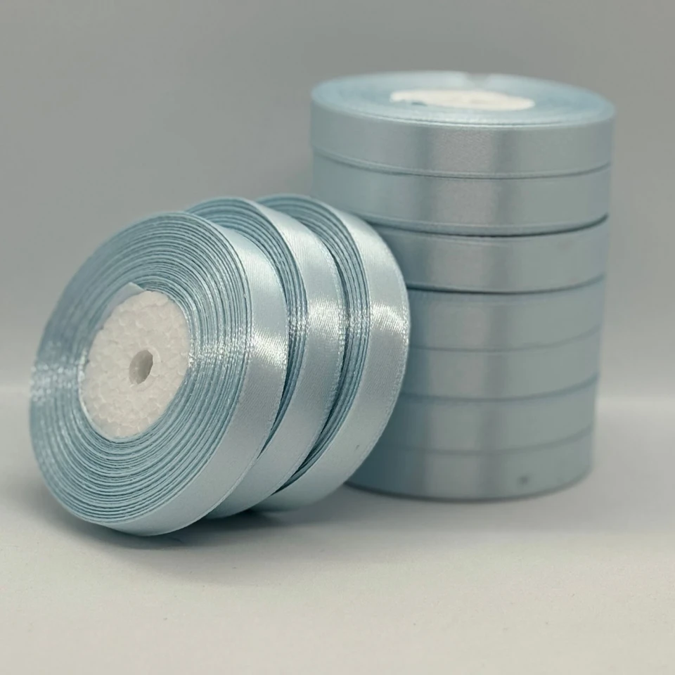 Стрічка атласна 1.2 см (10*36 ярдів), 139 сіро блакитний