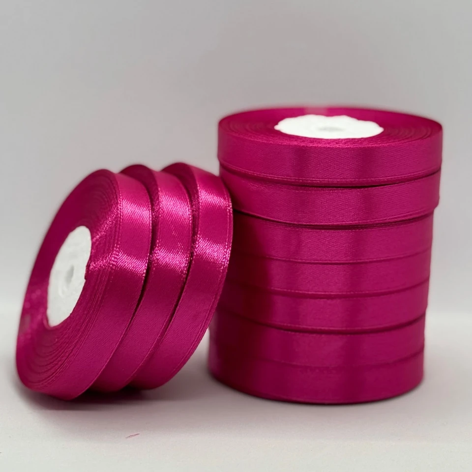 Стрічка атласна 1.2 см (10*36 ярдів), 27 малина