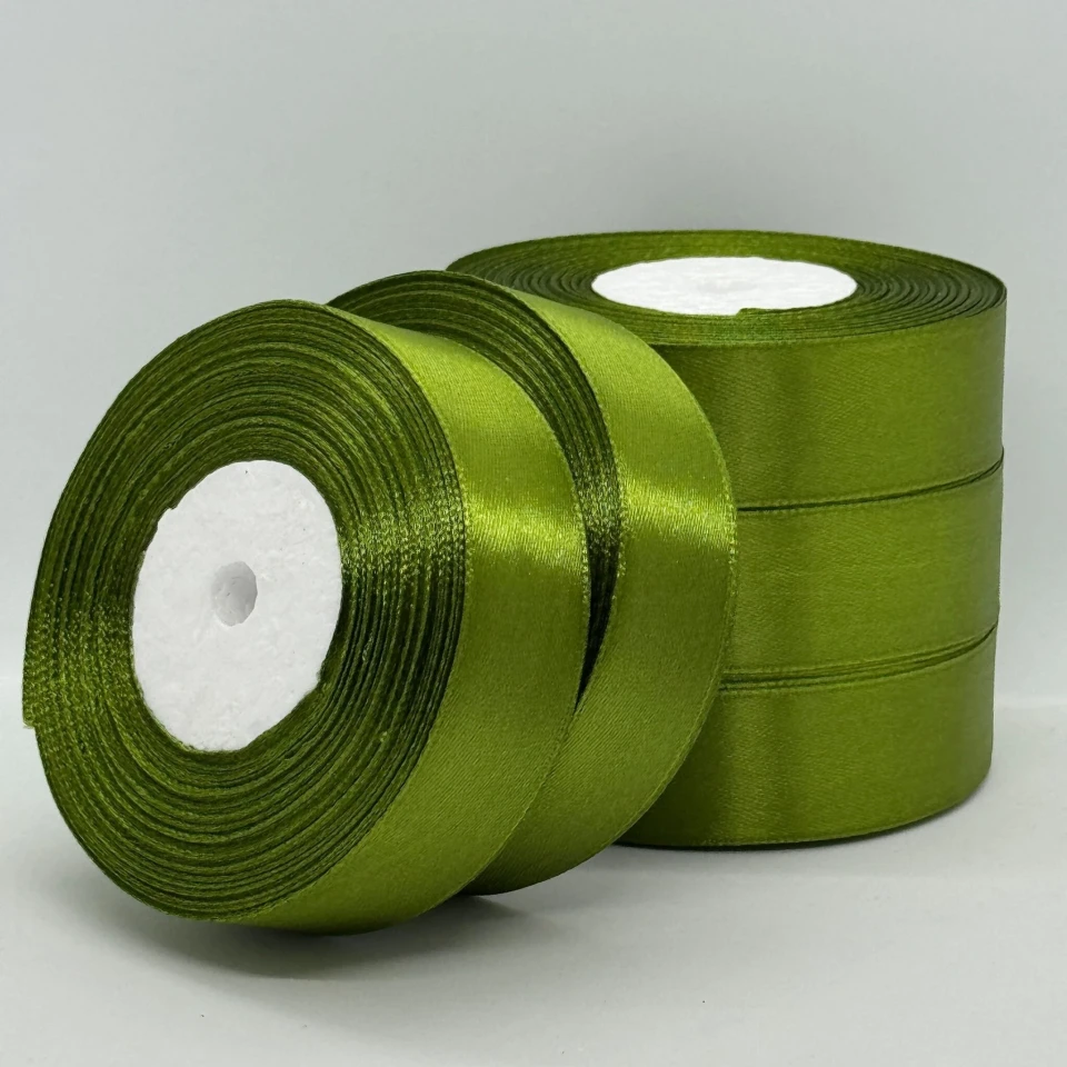 Стрічка атласна 2.5 см (5*36 ярдів), 108 оливковий