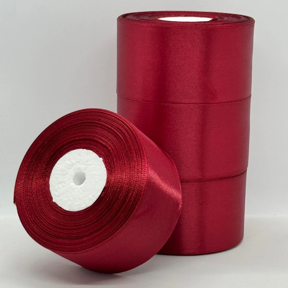 Стрічка атласна 5 см (4*36 ярдів), 37 темний бордовий