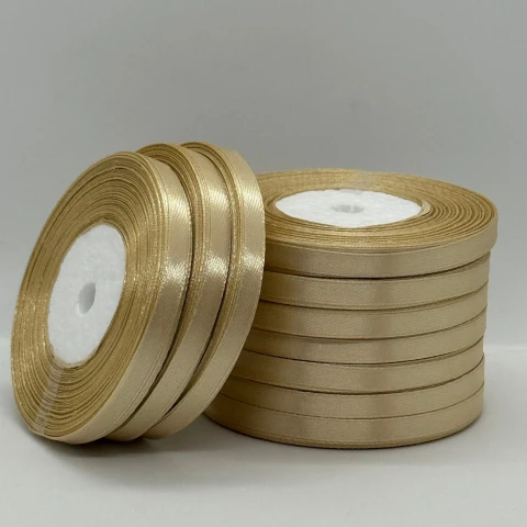 Стрічка атласна 0.6 см (10*36 ярдів), 123 теплий коричневий