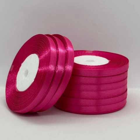 Стрічка атласна 0.6 см (10*36 ярдів), 130 горячо-рожевий