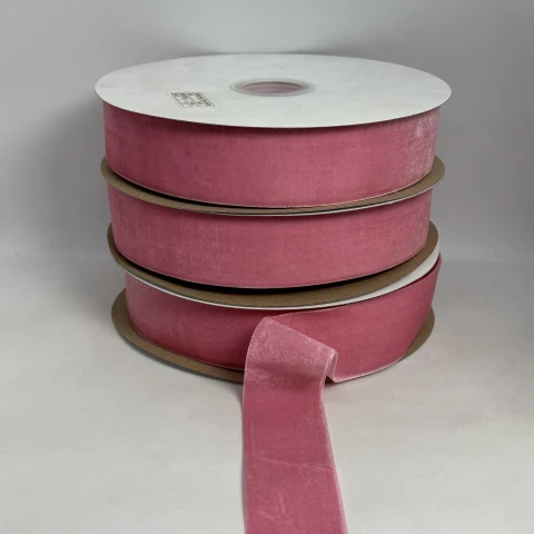 Стрічка оксамит 3.8 см (25 ярдів/22,75 м.), 75 рожевий