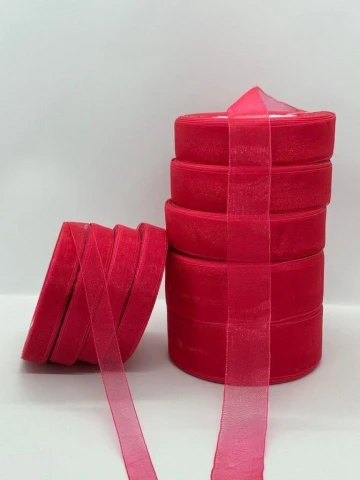 Стрічка органза 2,5 см (5*50 ярдів/45 м.), 1026 червоний