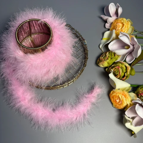 Пір'я боа 16 гр. (2 метра), 7 рожевий