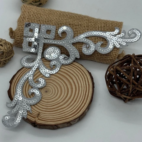 Аплікація клейова люрекс 8616 (20 шт.), срібло