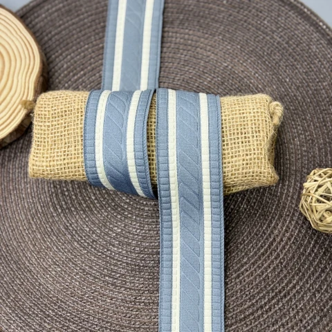 Лампас трикотажний D#1 4 см (50 м), C:5 світло сірий