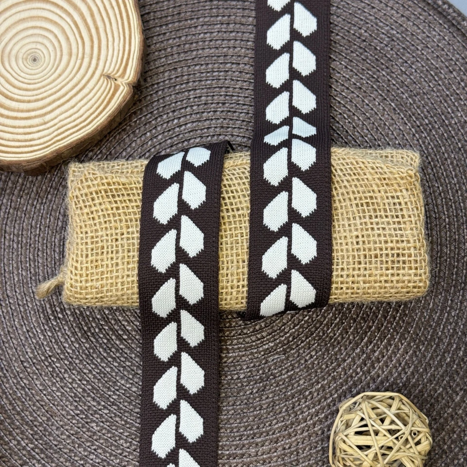 Лампас трикотажний D#3 3.5 см (50 м), C:3 темно коричневий