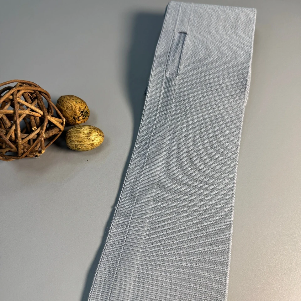 Пояс трикотажний довяз D#1 (8.5см*90 см), світло сірий