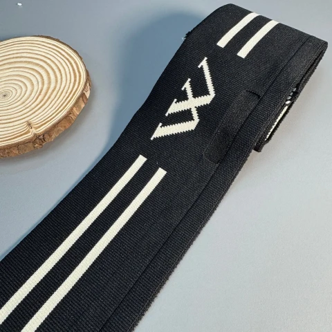 Пояс трикотажний довяз W (8.5 см*90 см), чорний+молочний