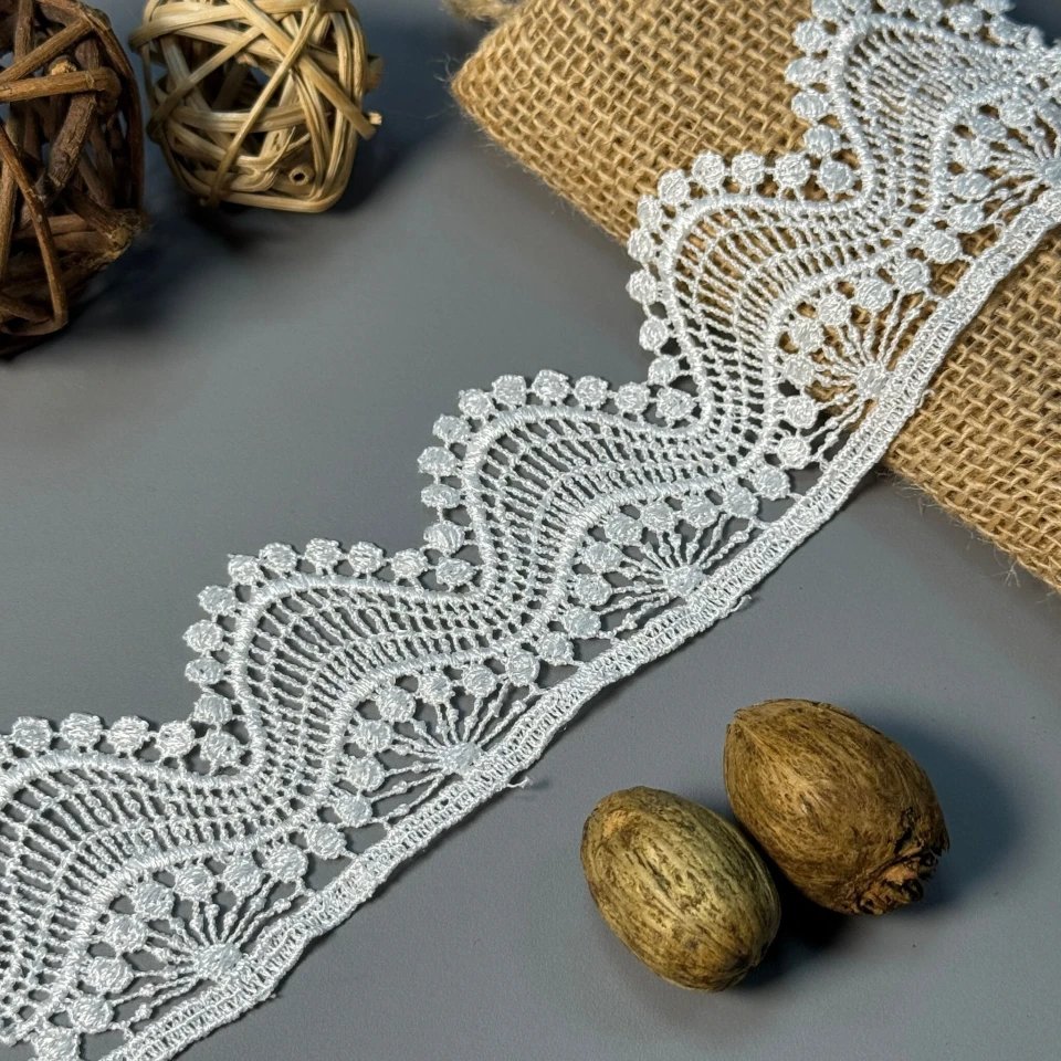 Мереживо поліестер 163 6 см.(19.5 метрів), білий