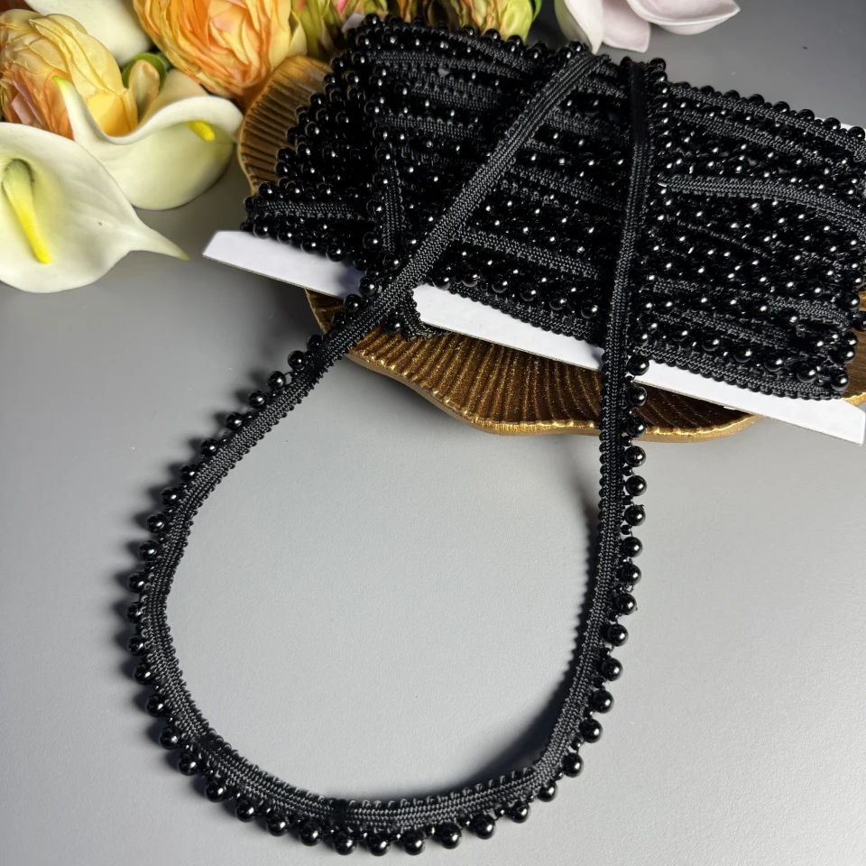 Кант з перлинами чорний (10 ярд/9.1 м.), чорний