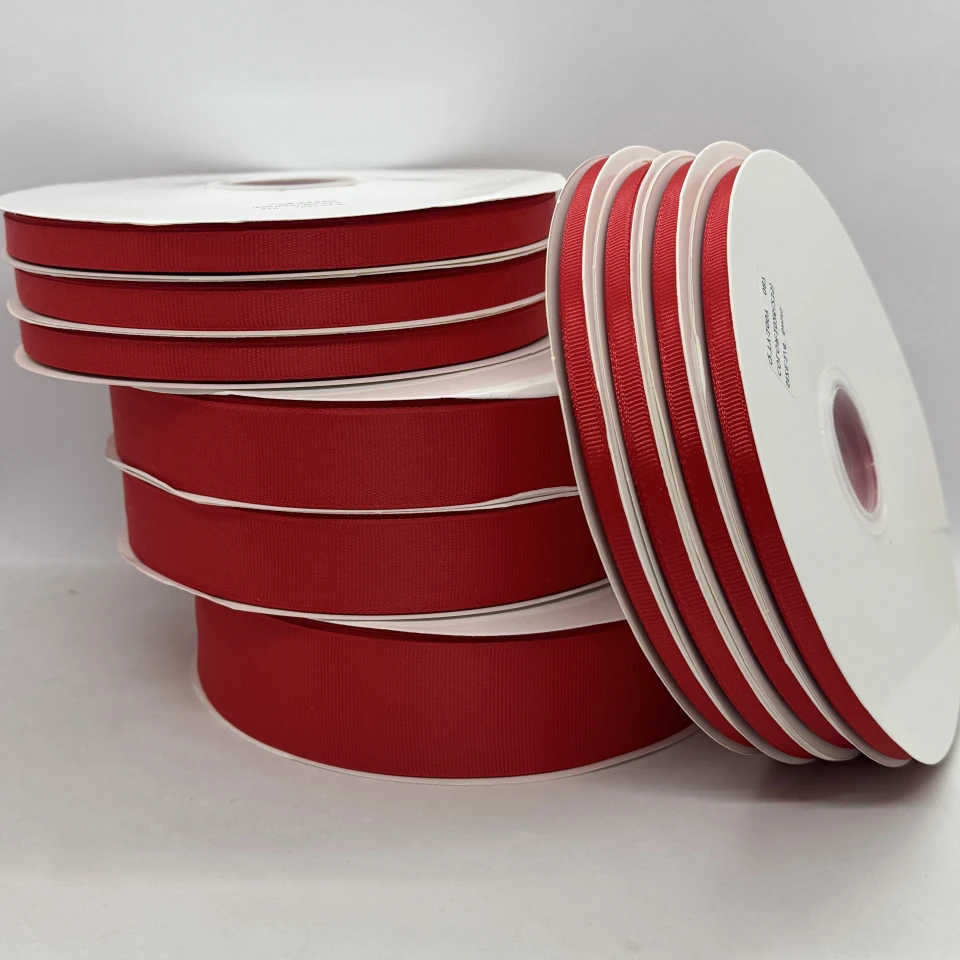 Лента репс 2,5 см (12*100 ярдов/91 м.), 1026 кармин