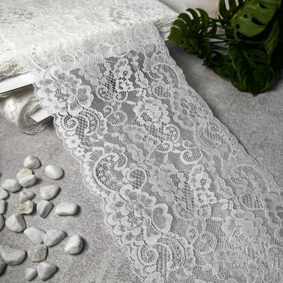 Мереживо стрейч (1118) 20 см (25 м.), білий