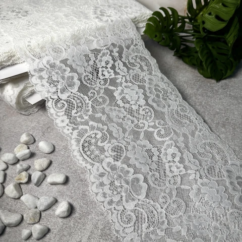 Мереживо стрейч (1118) 20 см (25 м.), білий